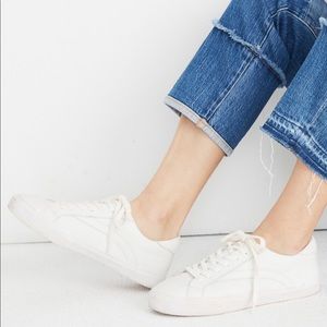 NEW Madewell Sidewalk Leather Low Top Sneakers